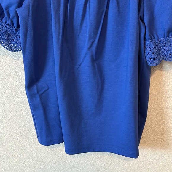 💙 NWT!! Ann Taylor Embroidered Trum Balloon Sleeve Square Neck Blouse! Size M - Picture 9 of 16
